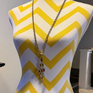 Lucky Brand Gold and Red Pendant Necklace